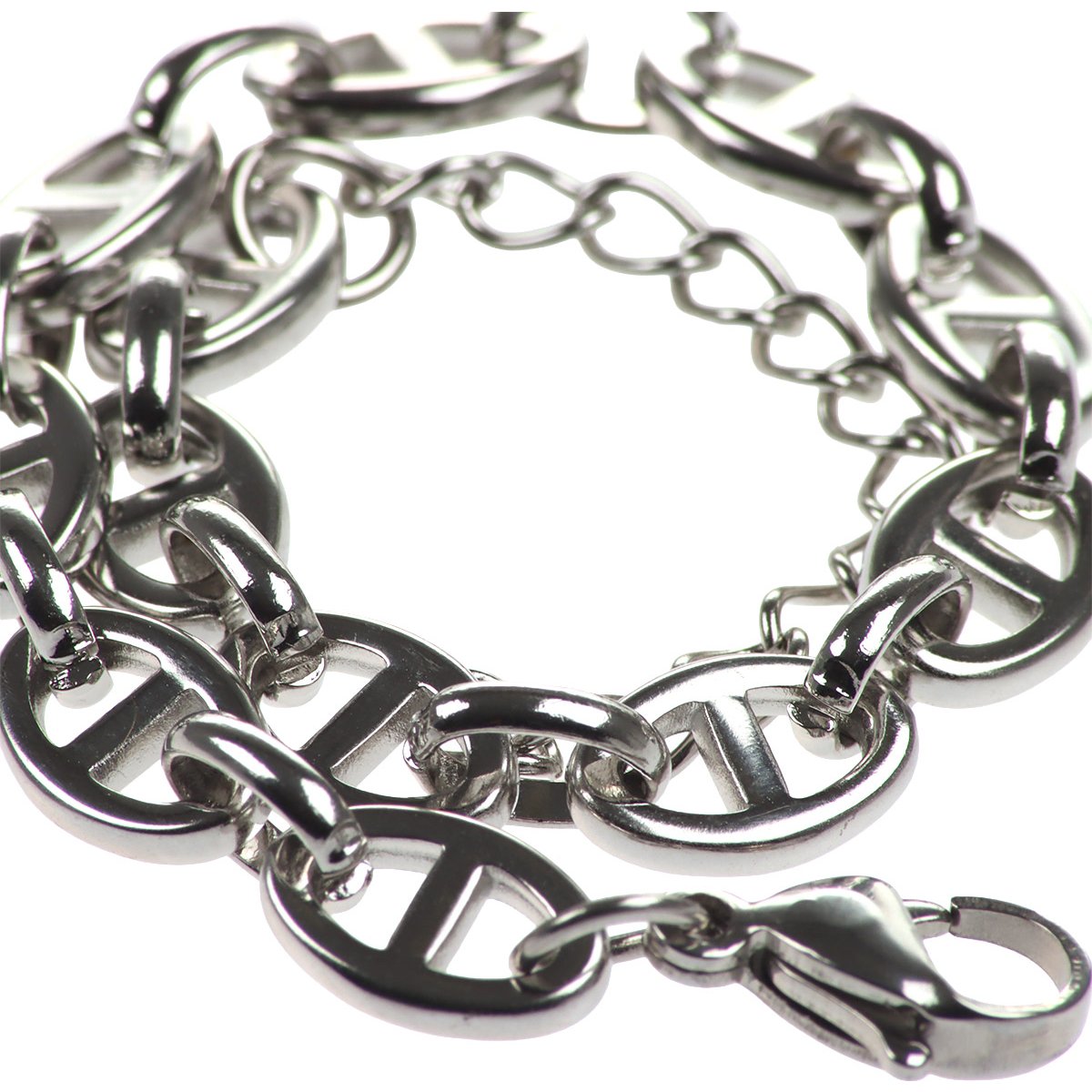 Pulsera Acero Inoxidable Eslabones Plata Level 26 Hombre