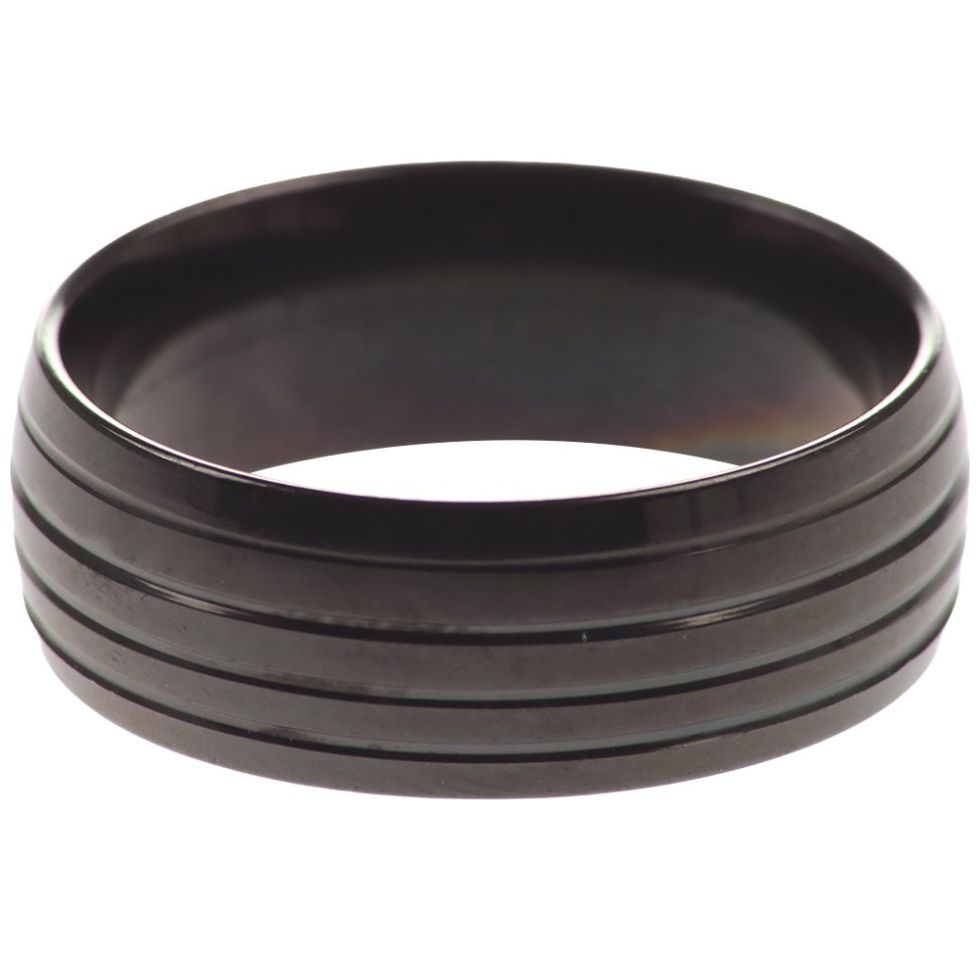 Anillo de Acero Inoxidable con Lineas Level 26 Hombre