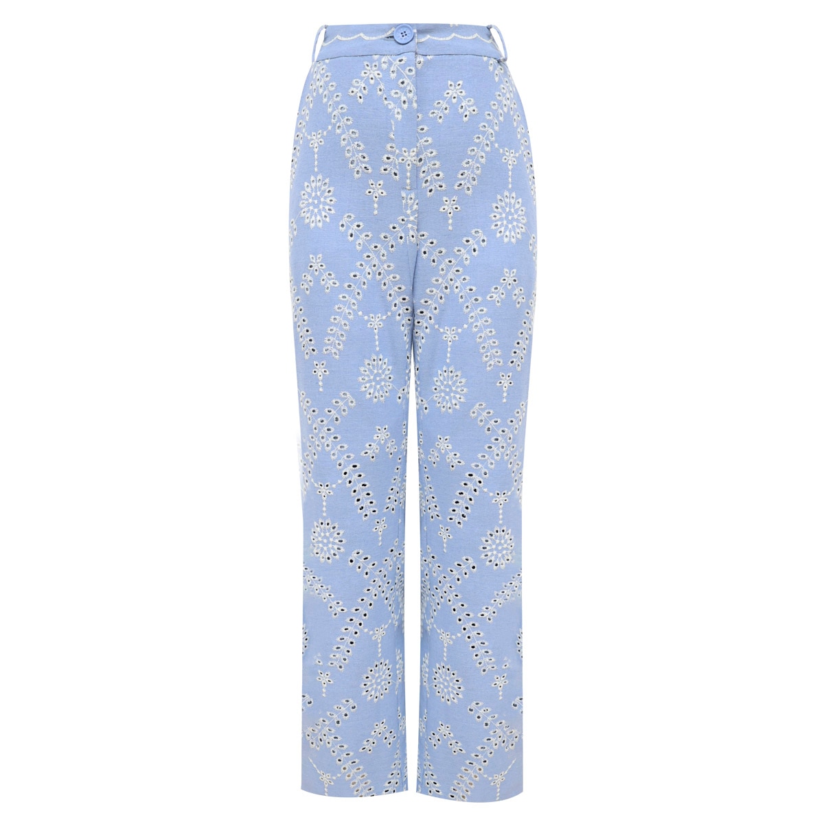 Pantalón Recto con Bordado Ornamental para Mujer City Femme