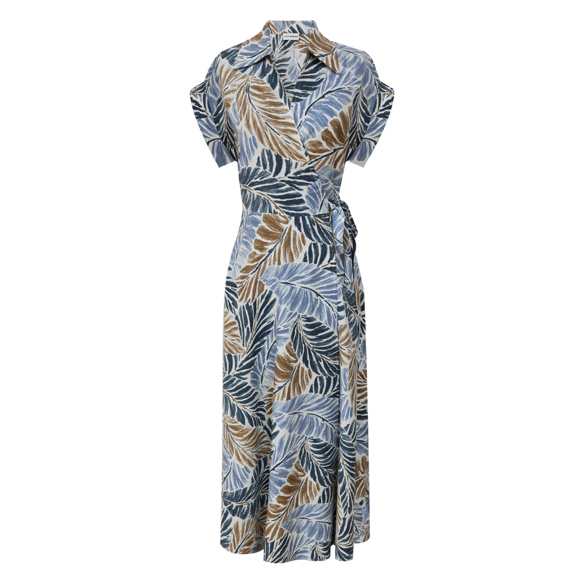 Vestido Wrap de Estampado Tropical para Mujer City Femme