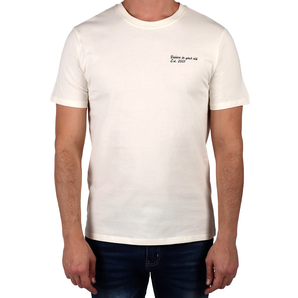 Playera Estampado Gráfico Algodón Casual Jeanious Hombre
