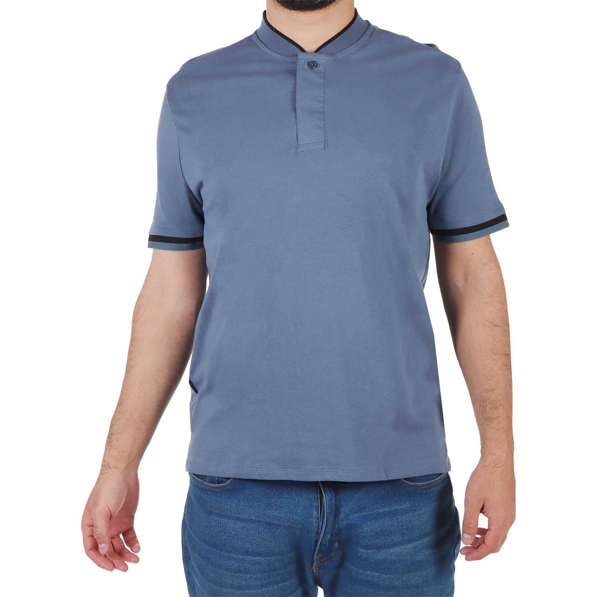 Playera Cuello Henley Manga Corta Yongster para Hombre