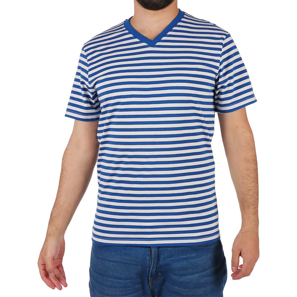 Playera Diseño Rayas Náutico Cuello V Swiss Navy Hombre