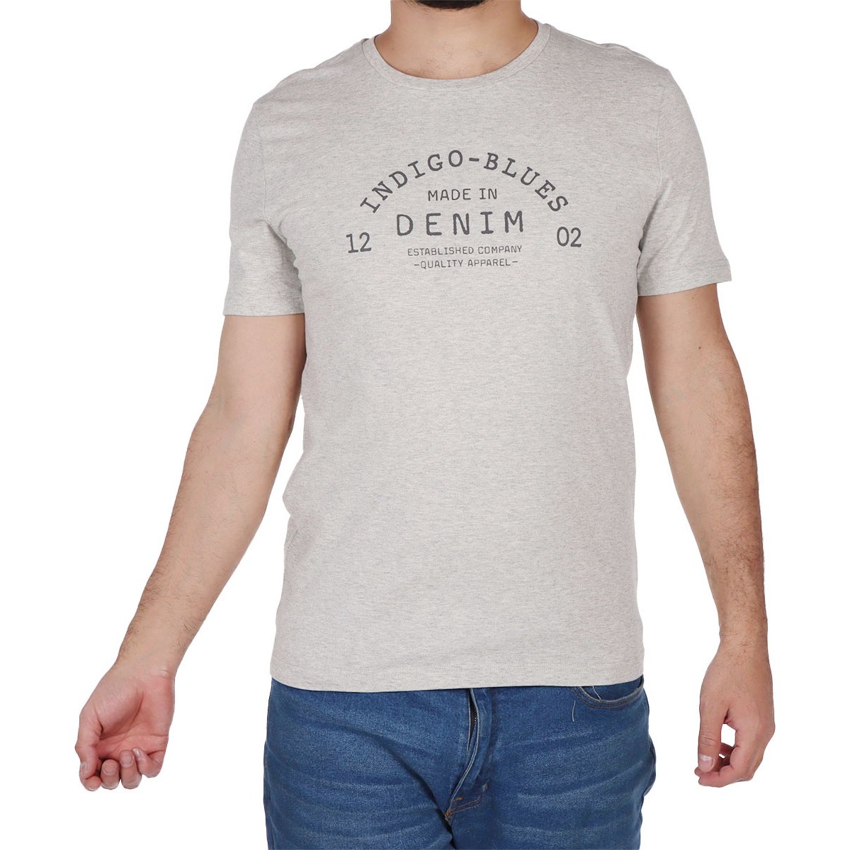 Playera Gráfica Denim Cuello Redondo Jeanious Hombre