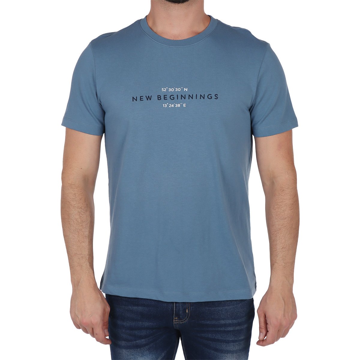 Playera Manga Corta Gráfico Coordenadas Bruno Magnani Hombre