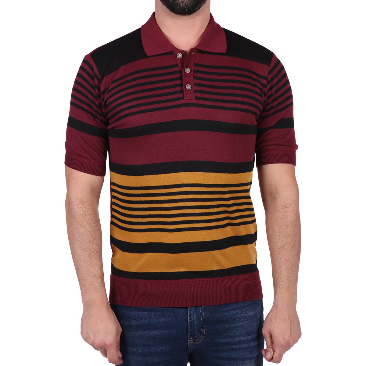 Playera Polo Rayas y Tonos Contrastantes Yongster Hombre