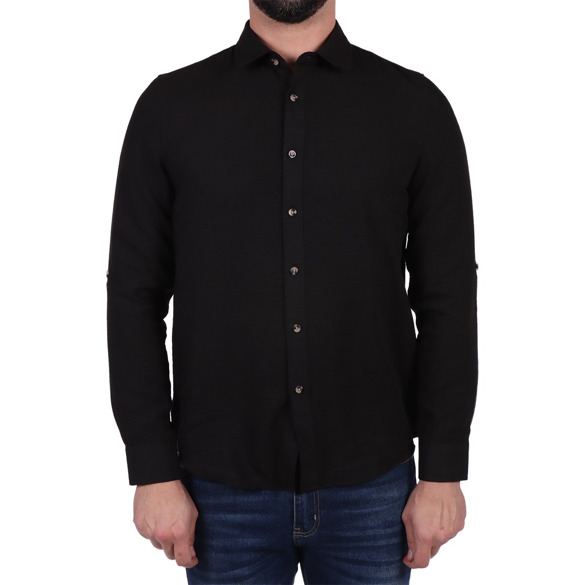 Camisa Lisa Manga Larga con Presillas Generra para Hombre