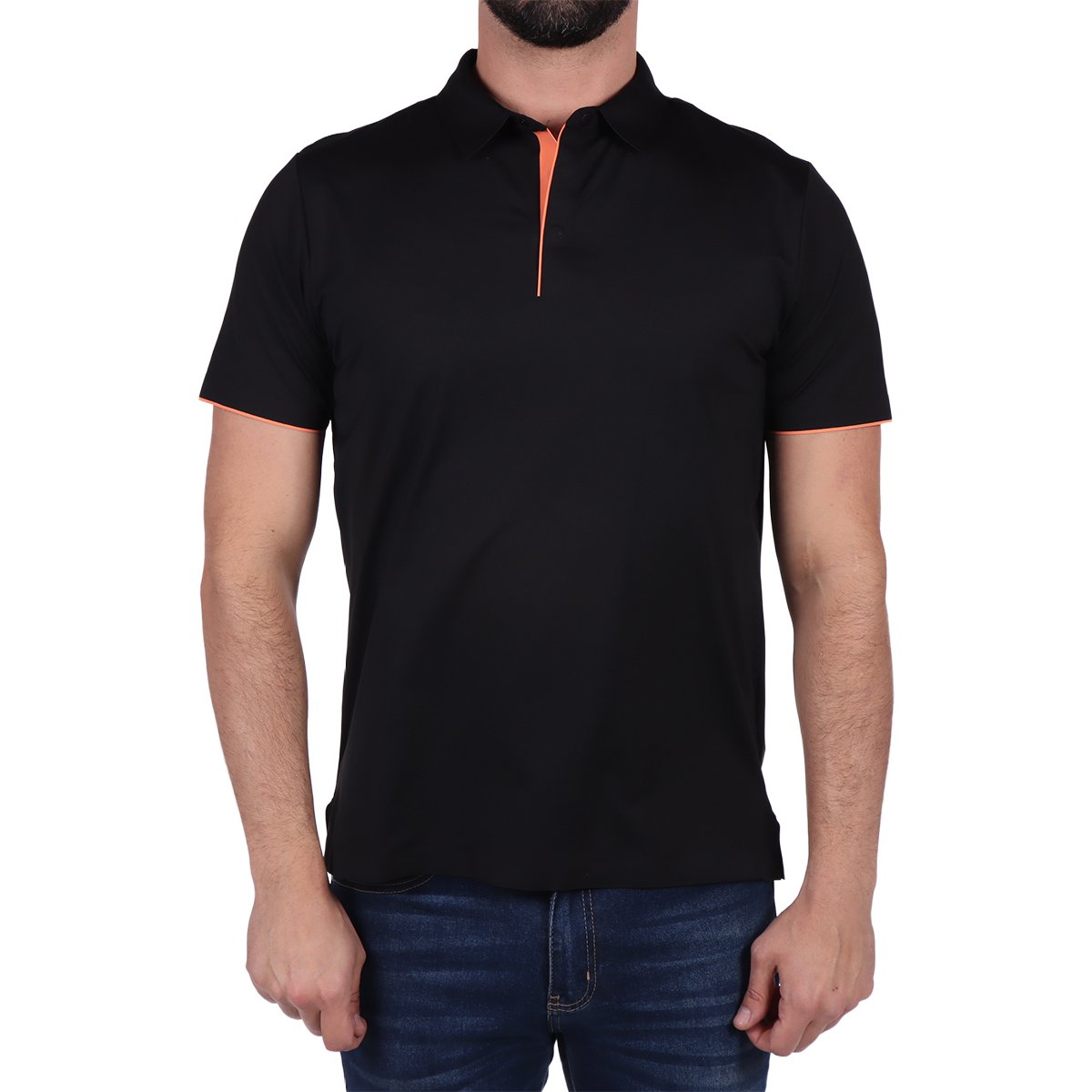 Playera Polo Corte Clásico Contraste Naranja Generra Hombre
