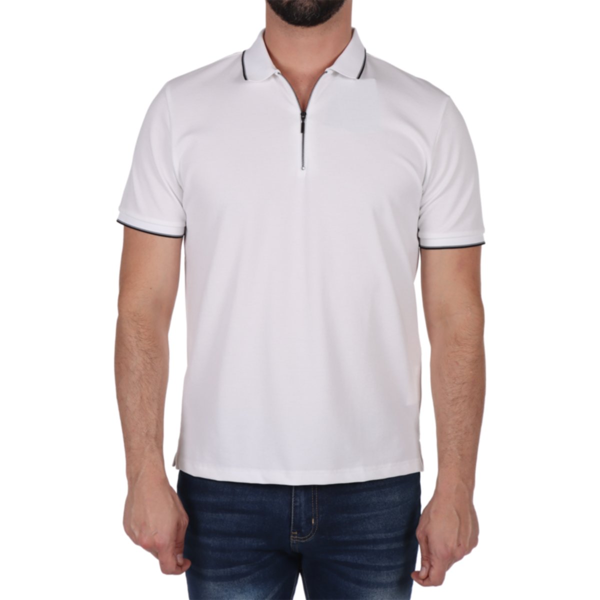 Playera Polo Tejido Piqué y Cuello con Cierre Generra Hombre
