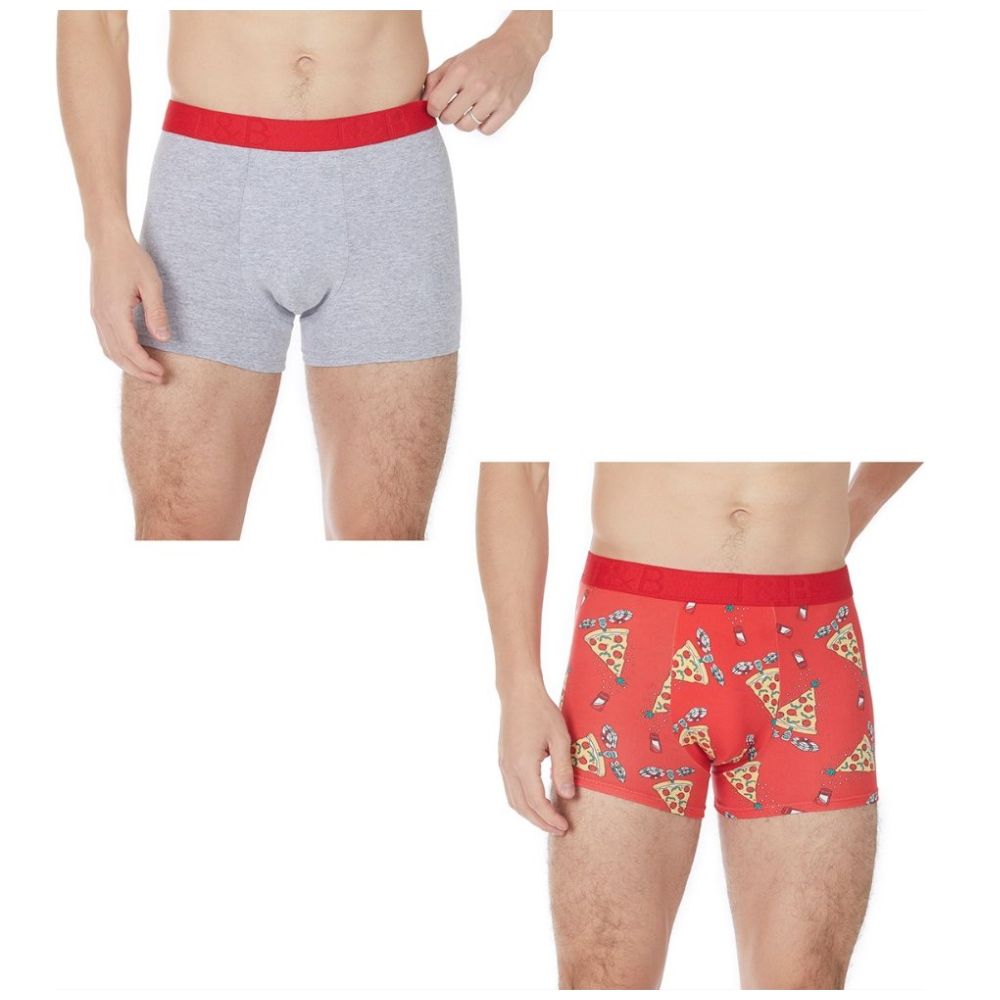 2 Pack Bóxer Pizza Fun Gif Tops & Bottoms para Hombre