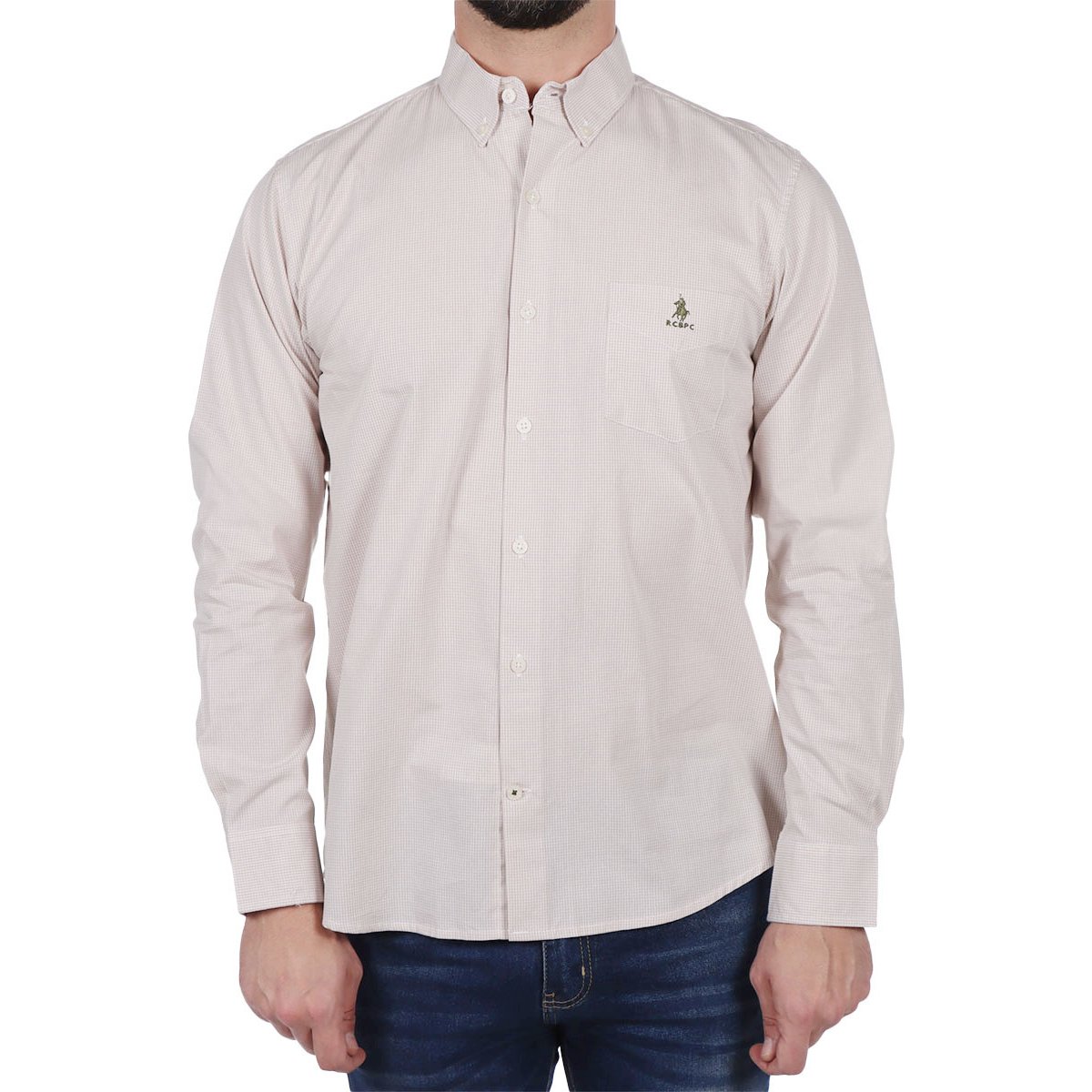 Camisa Manga Larga Patrón de Cuadros Polo Club para Hombre