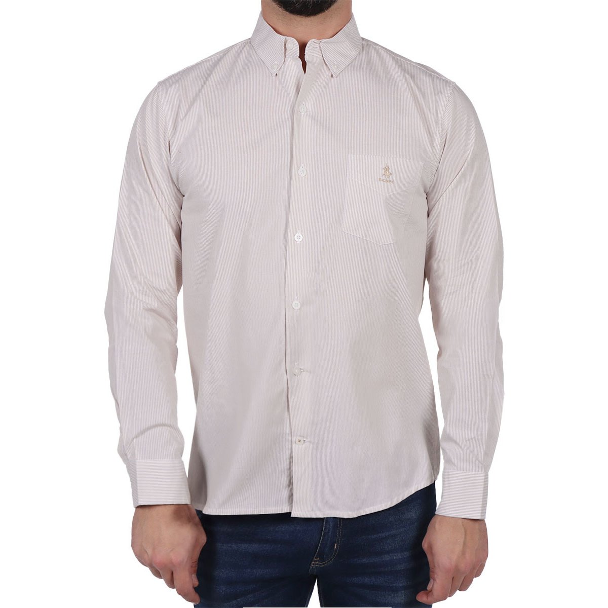 Camisa de Vestir Ml Rayas Verticales Polo Club para Hombre
