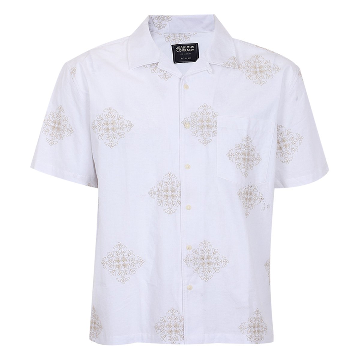 Camisa Bordada Manga Corta Jeanious para Hombre Plus
