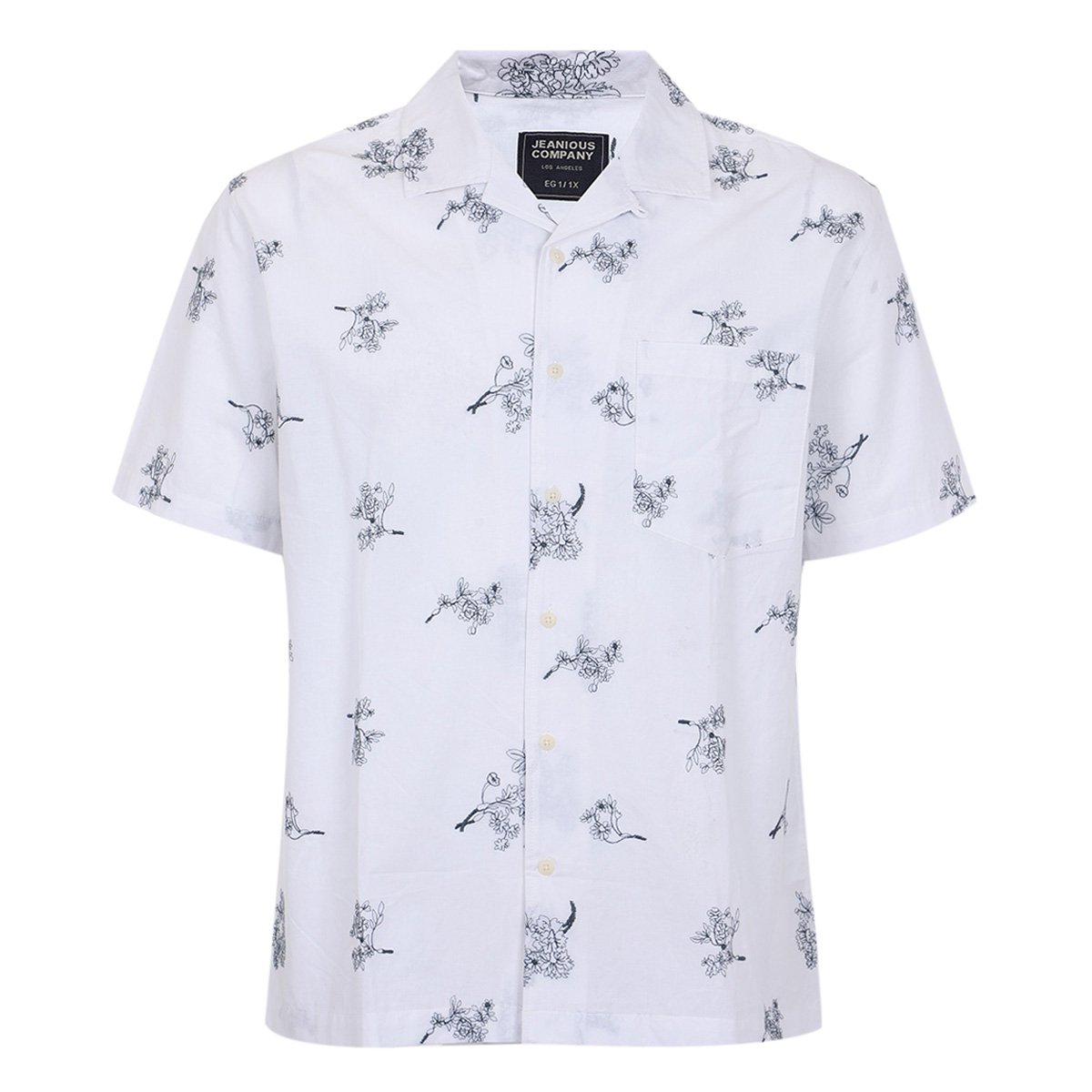 Camisa Bordada Mamga Corta Jeanious para Hombre Plus