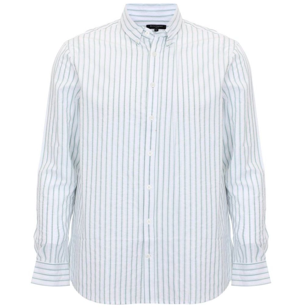 Camisa Rayas Manga Larga Bruno Magnani para Hombre Plus