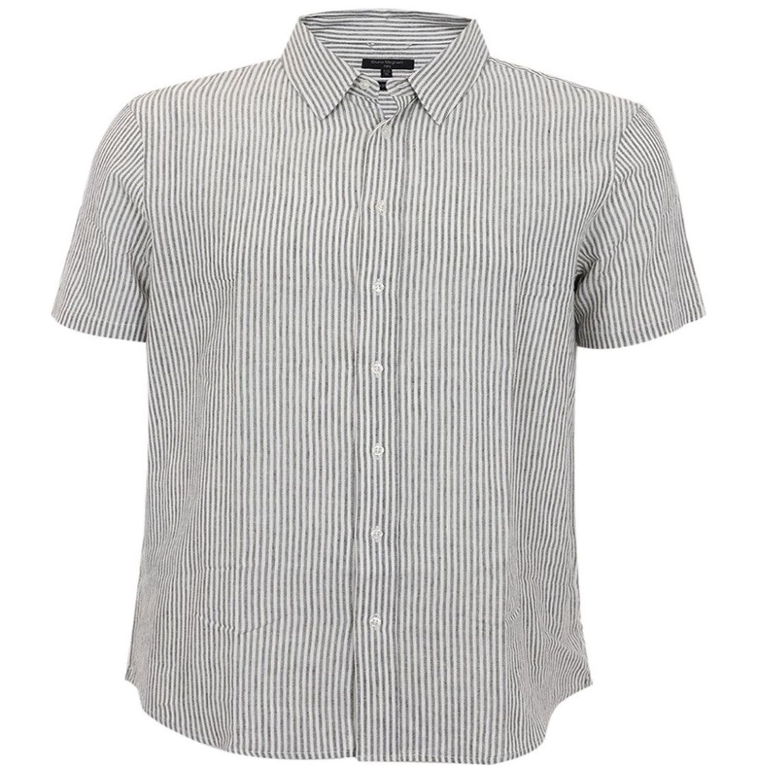 Camisa Rayas Manga Corta Bruno Magnani para Hombre Plus