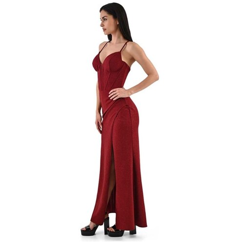 Vestido Largo con Abertura en Pierna Pink Gallery para Mujer