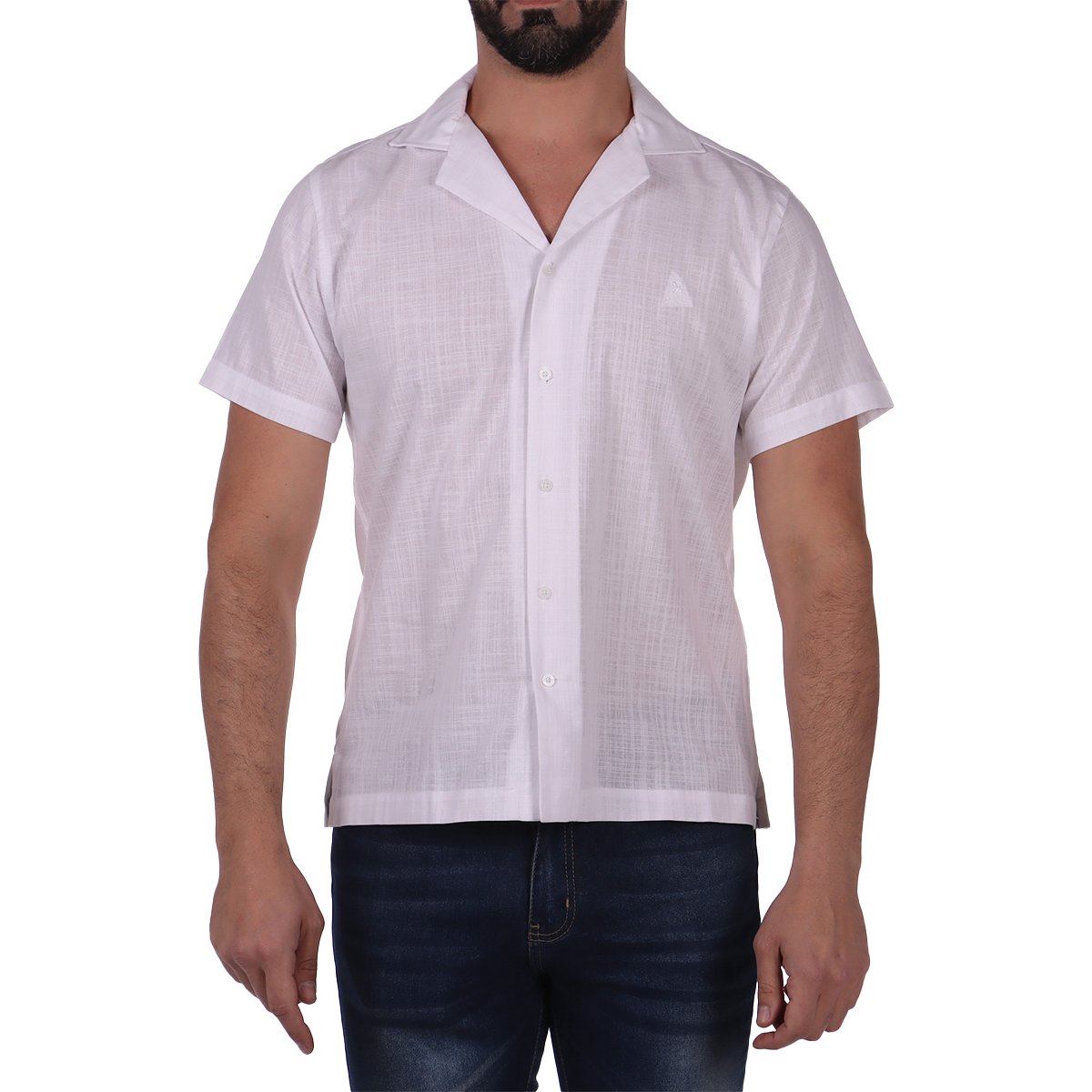 Camisa Algodón Manga Corta Lisa Polo Club Hombre