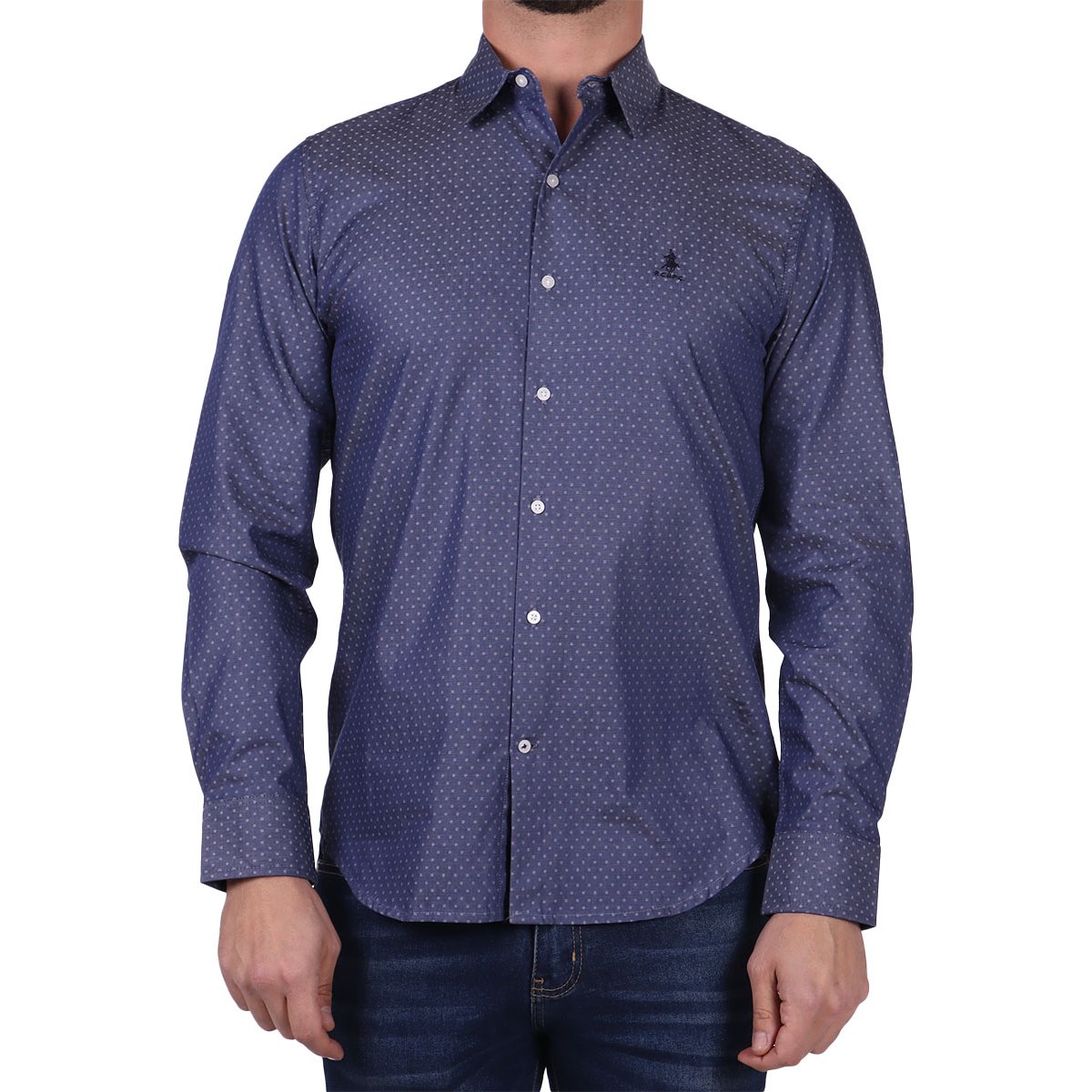 Camisa Manga Larga Fantasía Polo Club para Hombre