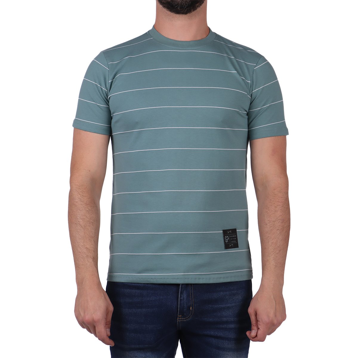 Playera Manga Corta Rayas Silver Plate para Hombre