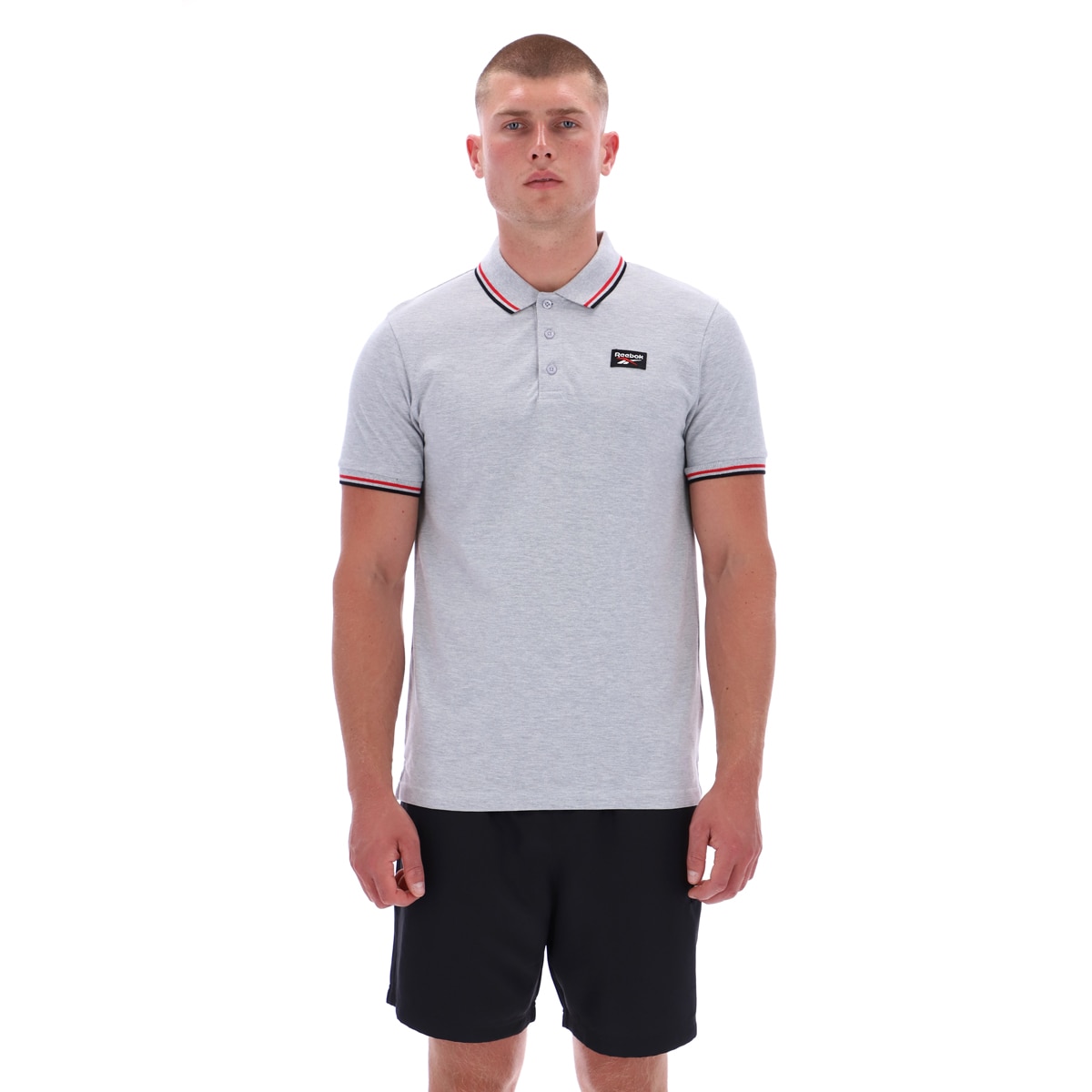 Playera Polo Reebok Gris Manga Corta para Hombre