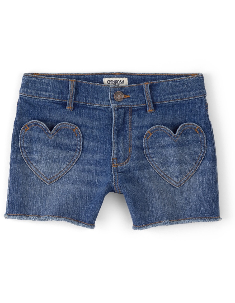 Short de Mezclilla Oshkosh con Bolsas en Forma de Corazón para Niña