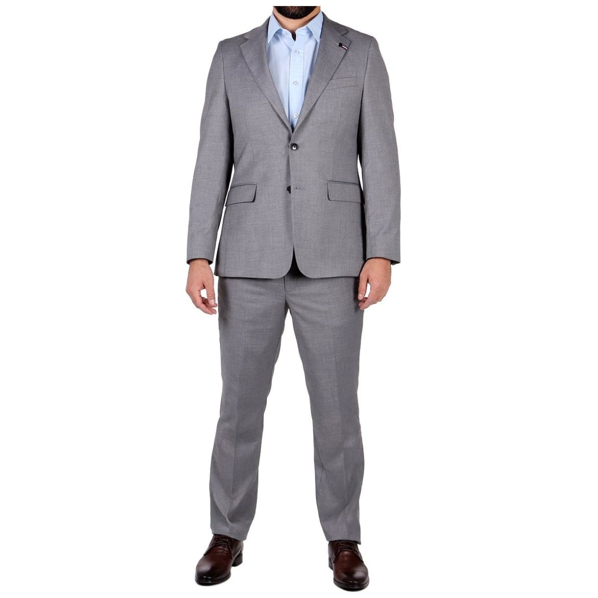 Traje de Vestir Gris Liso Regular Fit Tommy Hilfiger Hombre