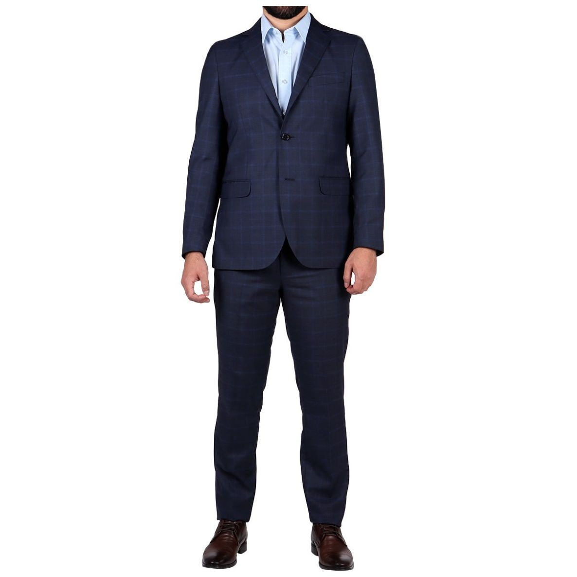 Traje Corte Slim Fit Cuadros Bruno Magnani para Hombre