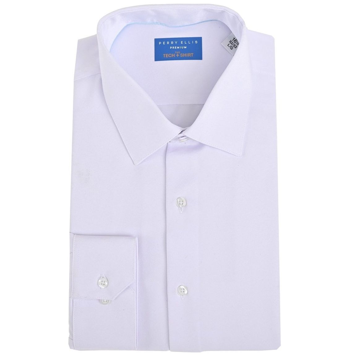 Camisa Blanca Lisa Perry Ellis Manga Larga para Hombre Plus