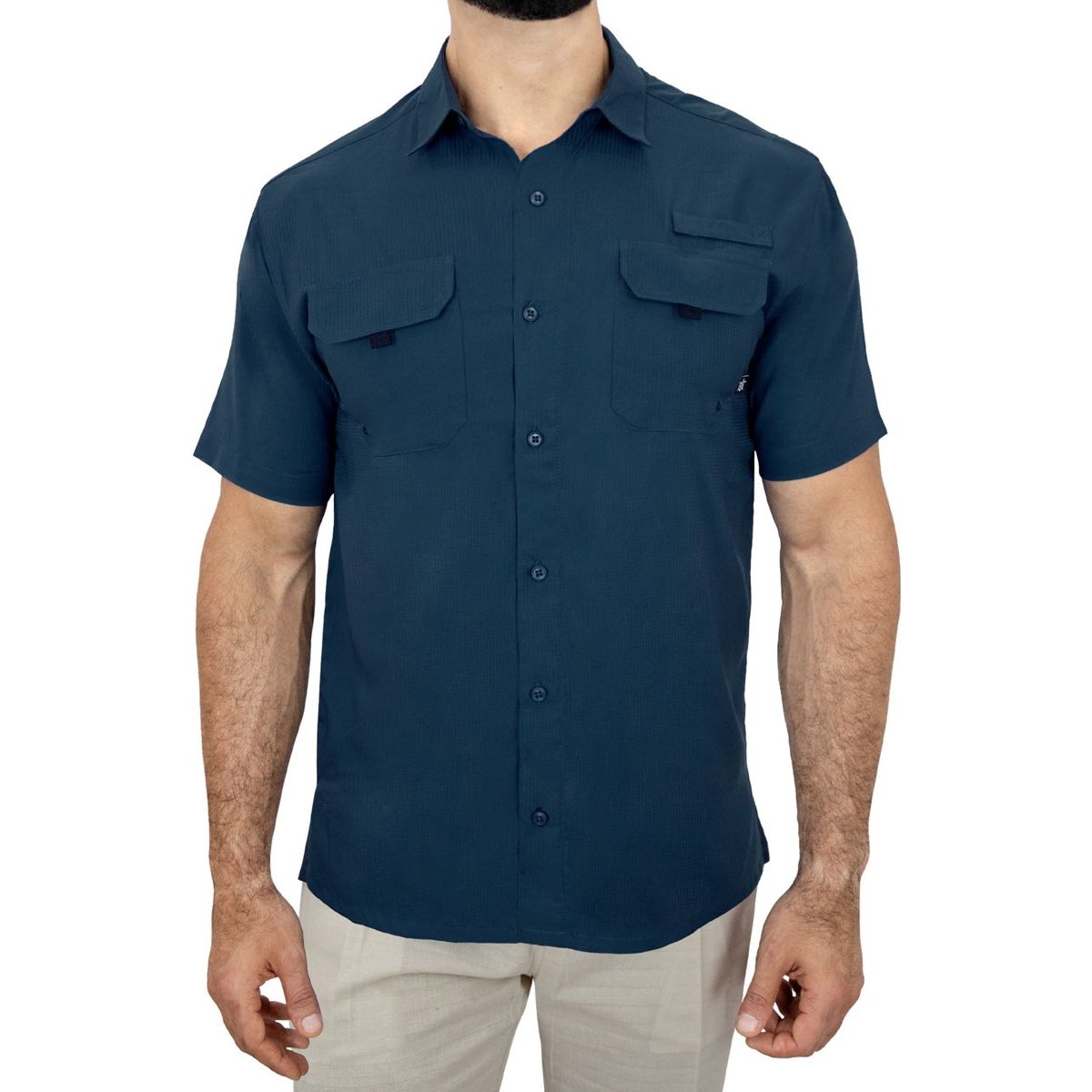 Camisa Azul Marino G Candila Manga Corta Outdoors para Hombre