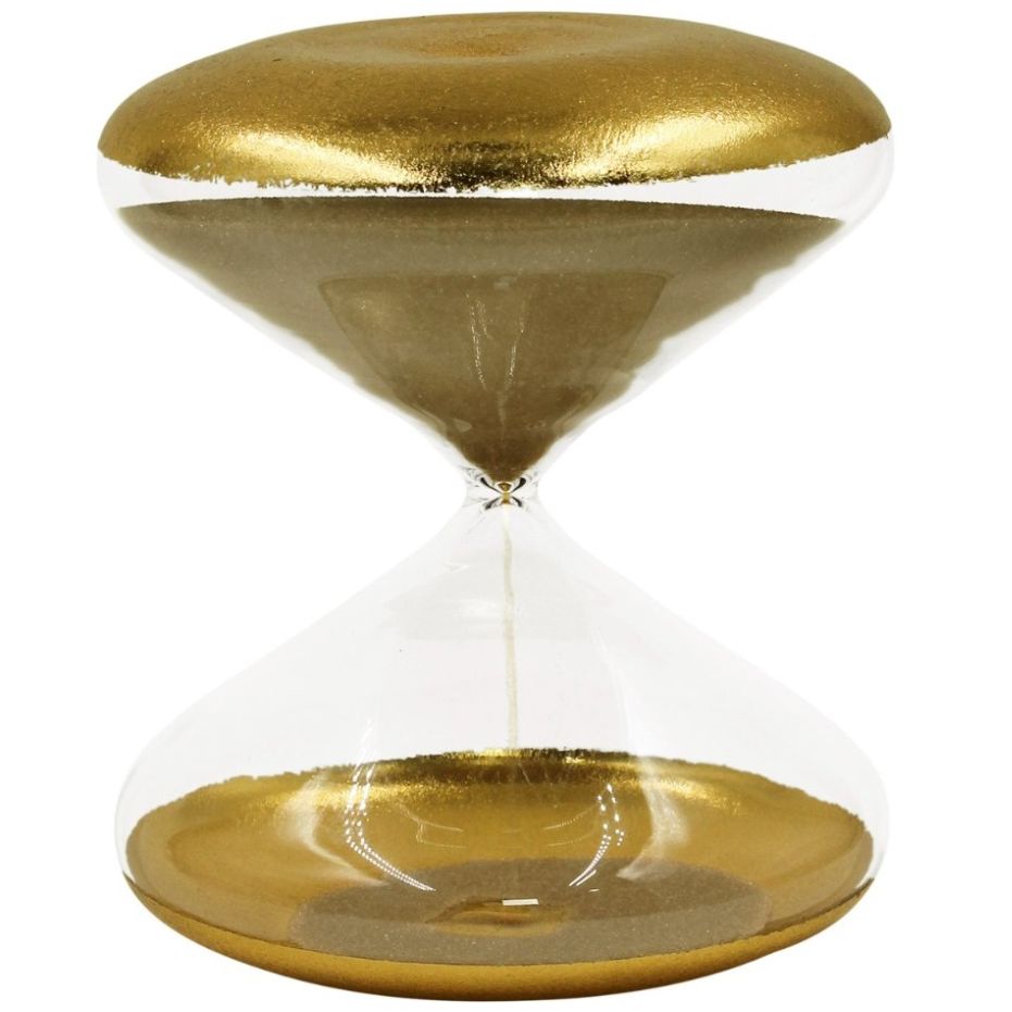 Reloj Decorativo Olin con Hoja de Oro de Vidrio Y Arena Dorada I Corner Home
