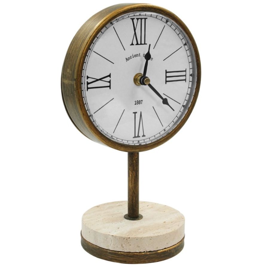 Accesorio Reloj Decorativo de Metal Y Mármol. Corner Home