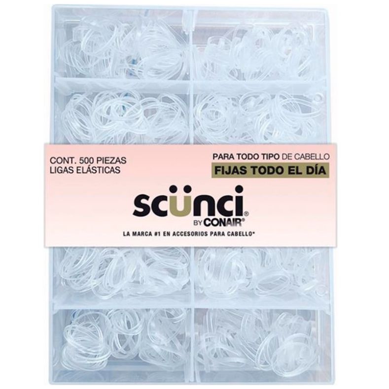 Mini Ligas con Estuche Scunci 500 Pzas