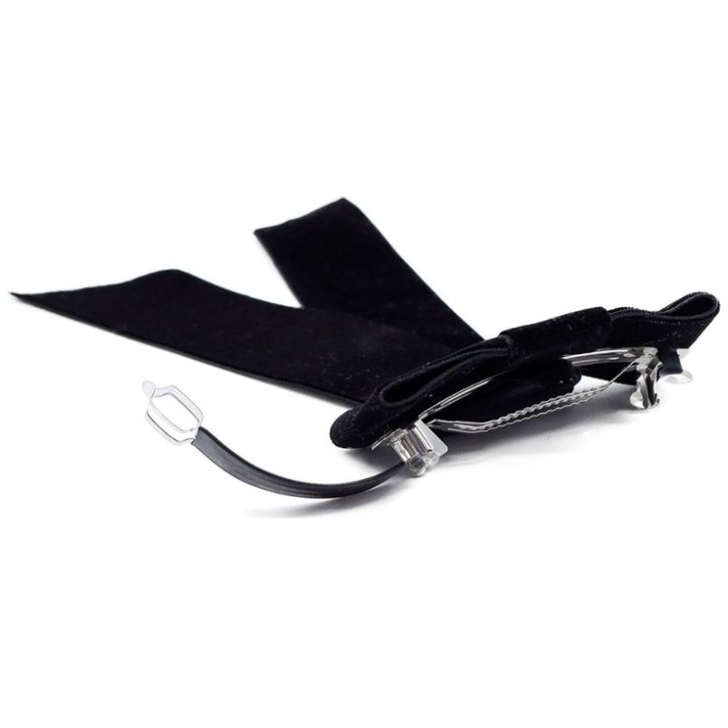 Pasador Lazo  Terciopelo Negro Ponette