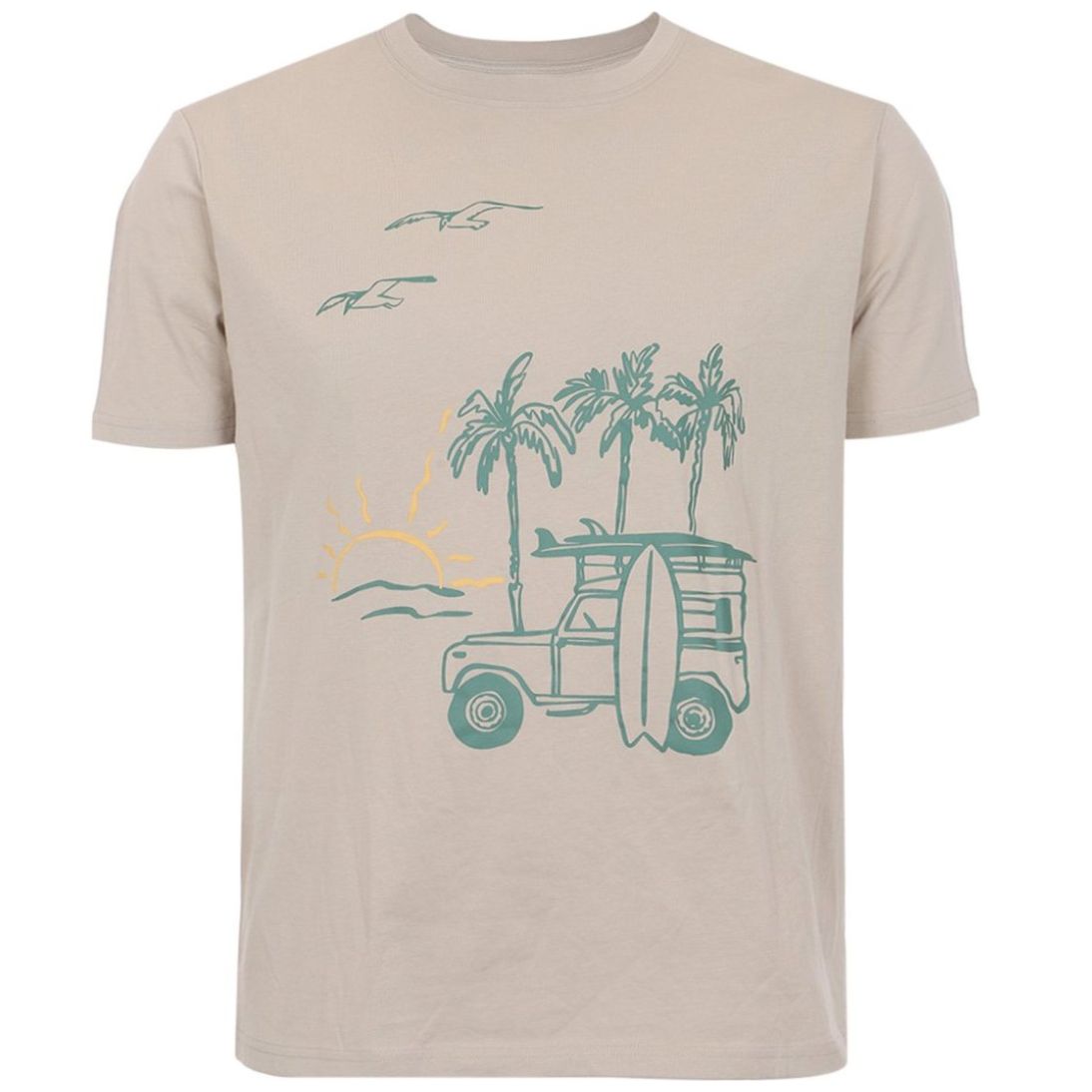 Playera con Gráfico Jeanious Manga Corta para Hombre Plus
