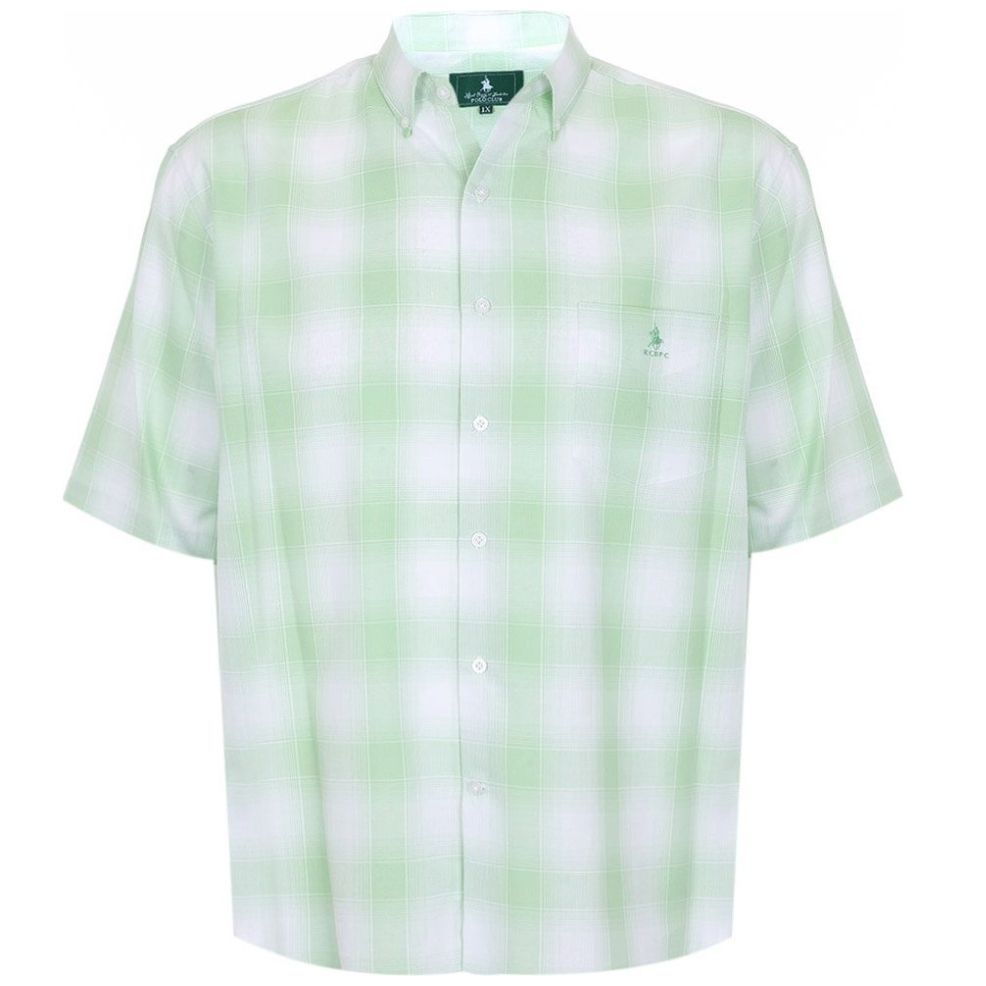 Camisa Cuadros Verde Polo Club Manga Corta para Hombre Plus