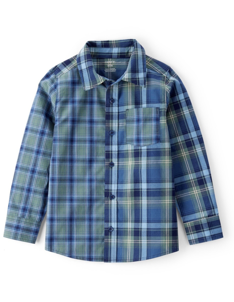Camisa Cuadros Carter's Manga Larga para Niño