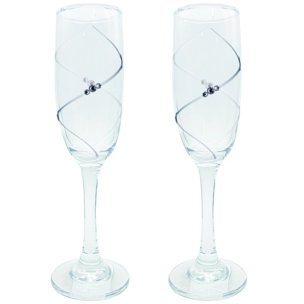 Set 2Pz Copas Flauta Decoración Vidrio Home And Details