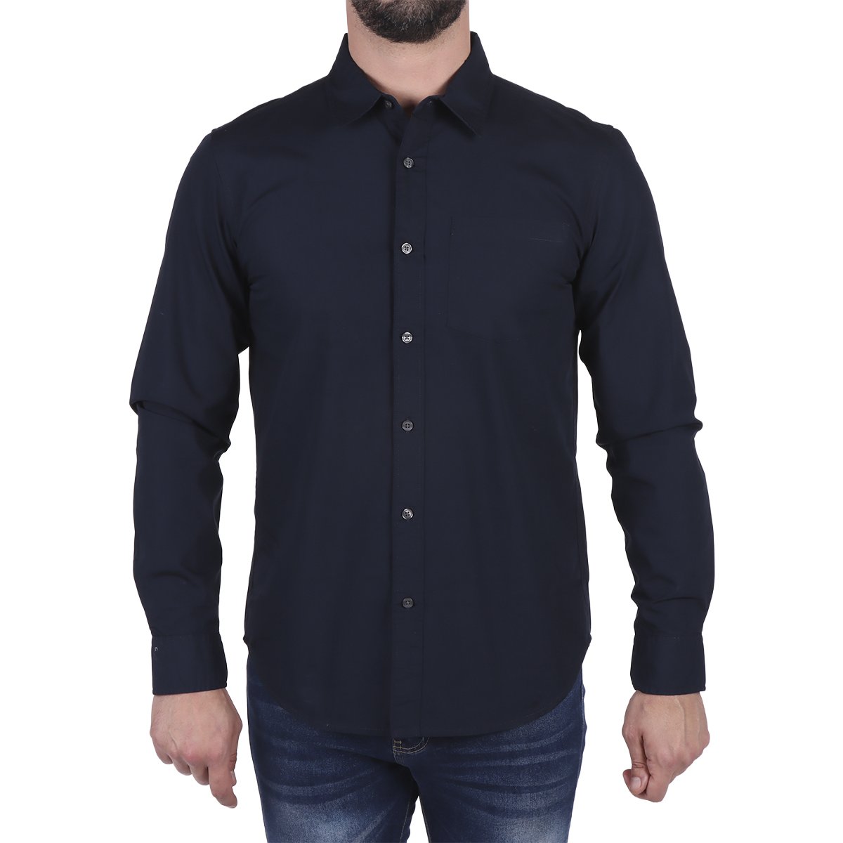 Camisa Manga Larga de Popelina Jeanious para Hombre