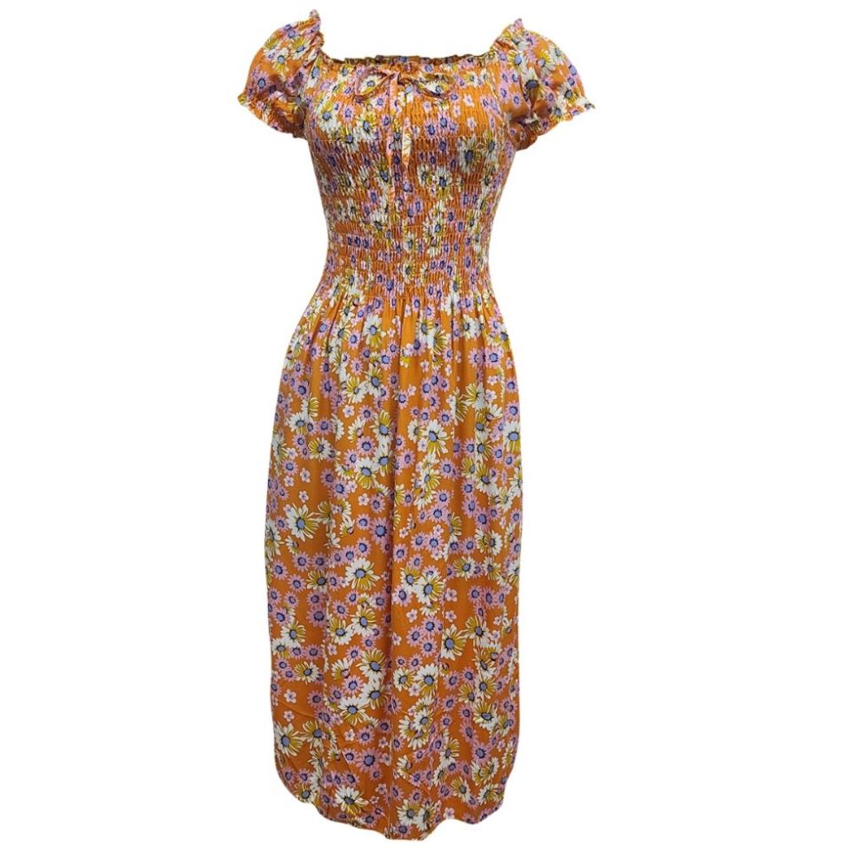 Vestido con Estampado Floral Cafeína para Mujer