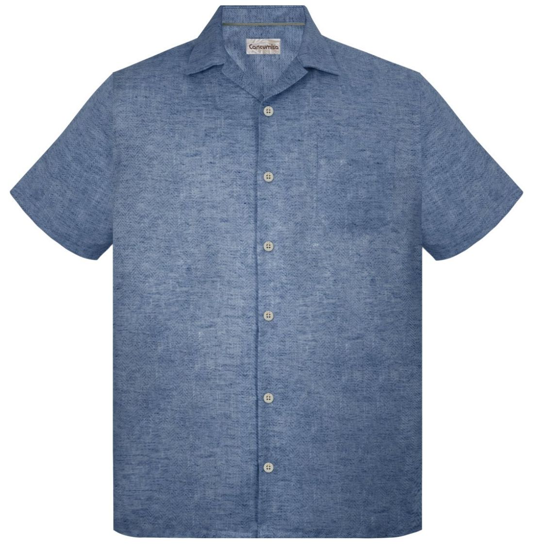 Guayabera Manga Corta Jaspe Lisa Cancumisa para Hombre Plus