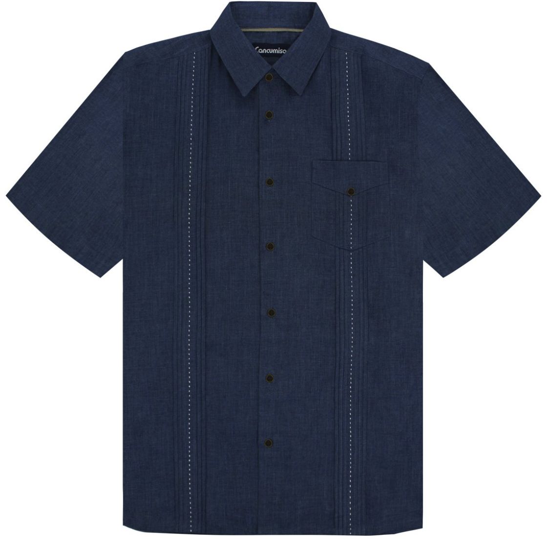 Guayabera Manga Corta con Bordado y Alforzas Cancumisa para Hombre Plus
