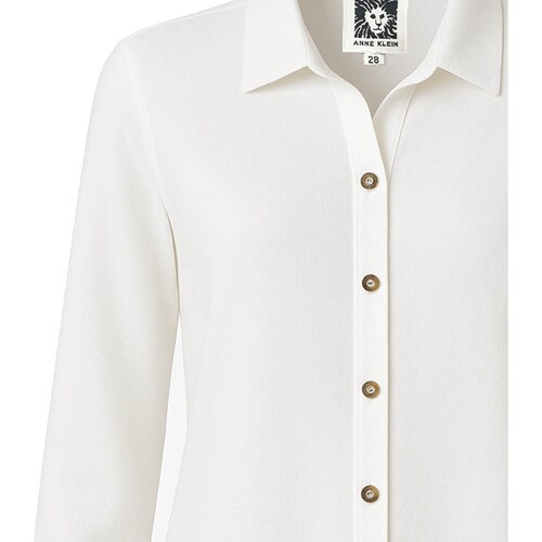 Blusa Camisera Lisa Manga Larga Anne Klein para Mujer