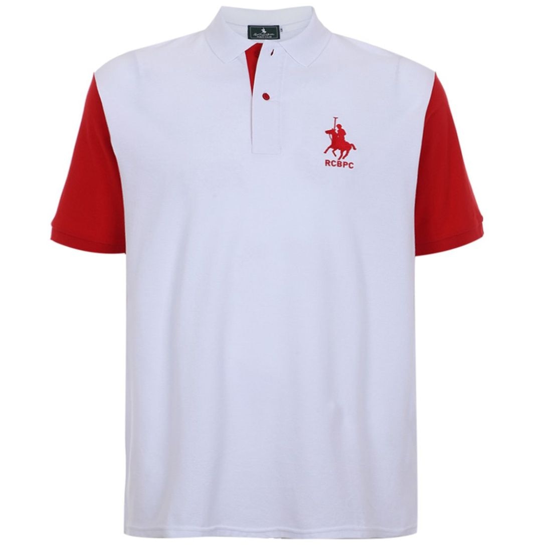 Playera Polo Diseño Bordado Manga Corta Contraste Polo Club para Hombre Plus