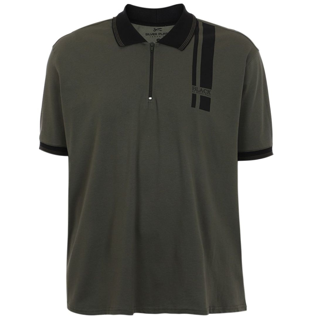 Playera Polo con Diseño Silver Plate Black para Hombre Plus