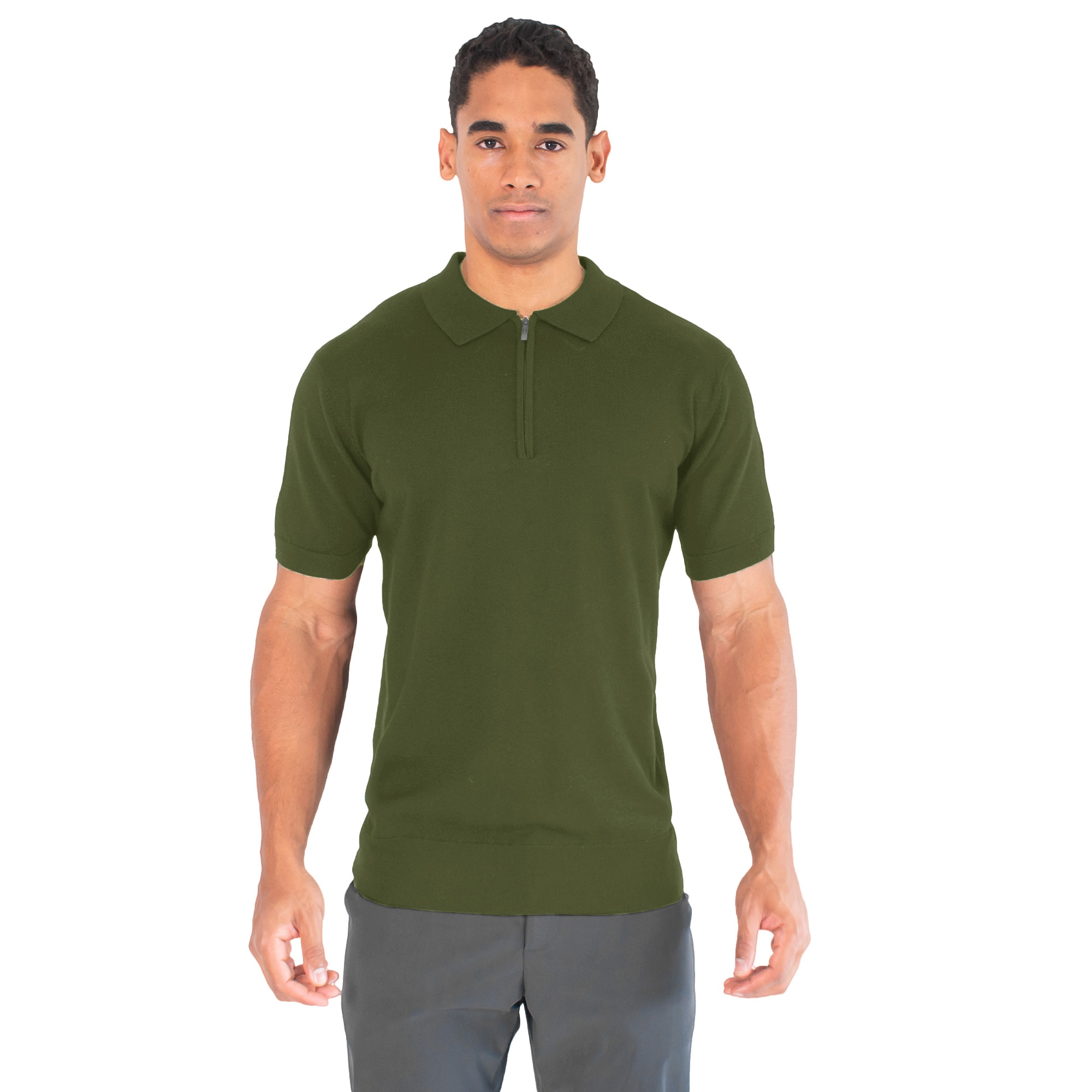 Playera Polo en Tejido de Punto Manga Corta Generra con Cierre Frontal para Hombre