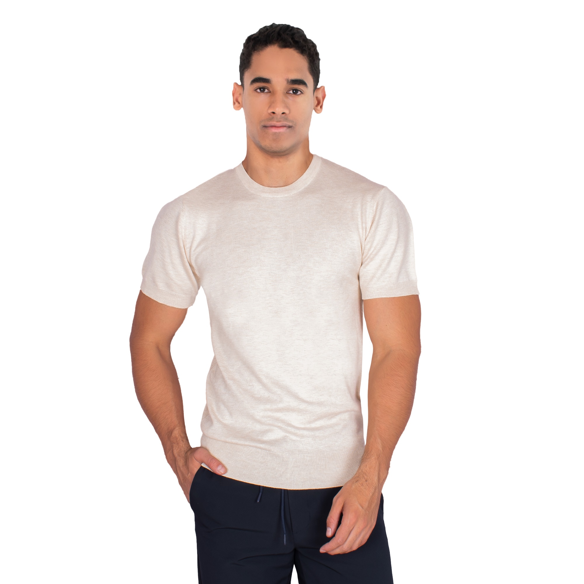 Playera en Tejido de Punto con Cuello Redondo Generra Manga Corta para Hombre