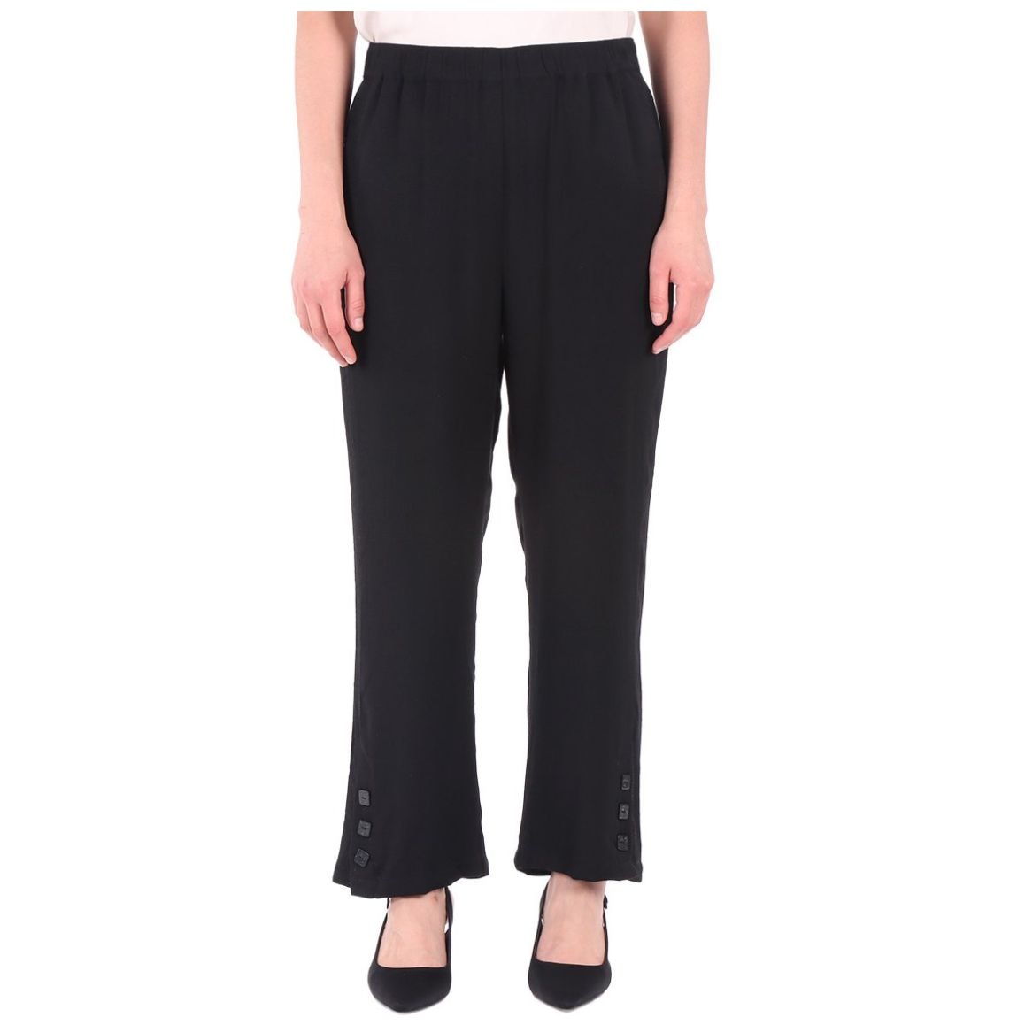 Pantalón Recto con Botones Decorativos Alfred Dunner Mujer