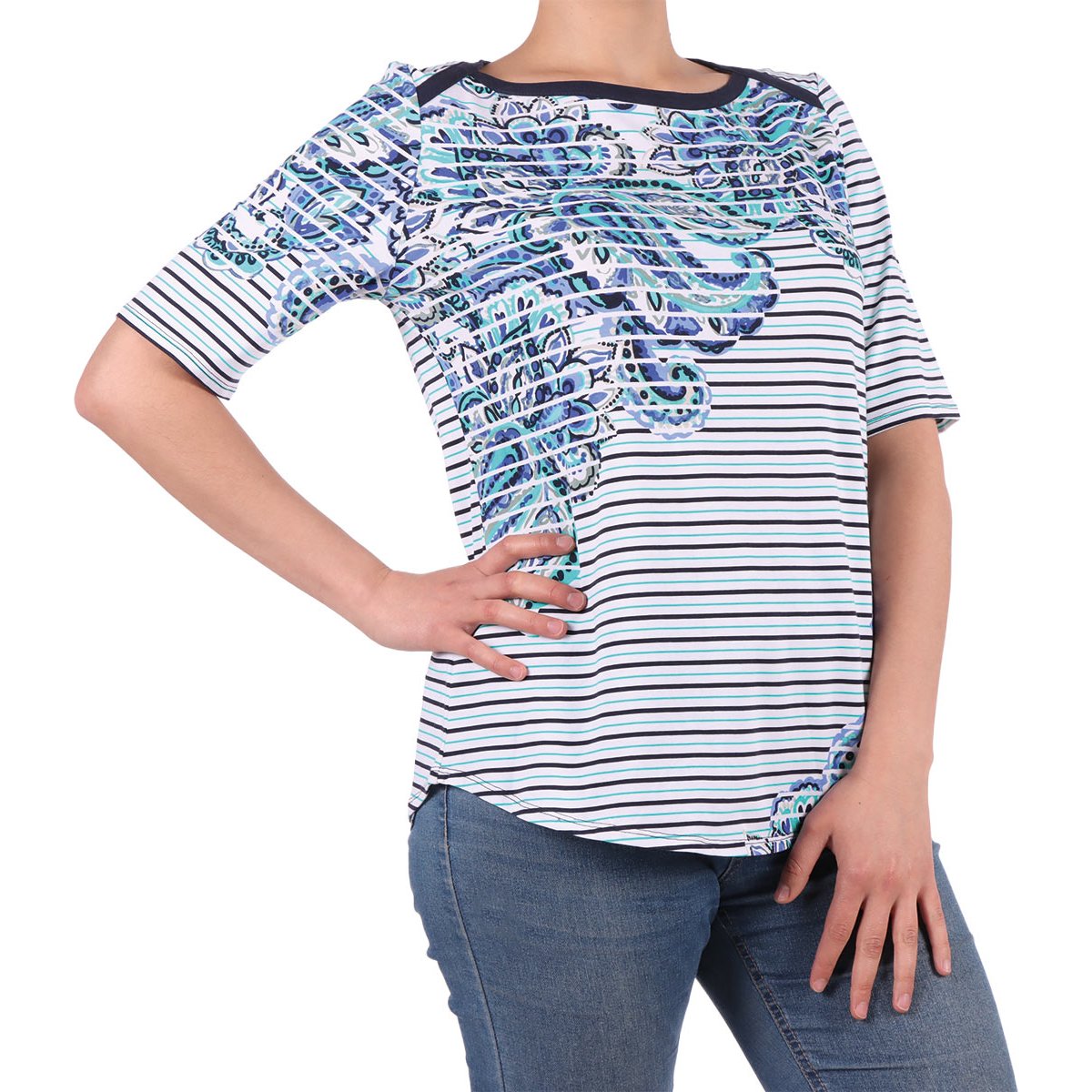 Blusa de Rayas Estampado Paisley Floral Ruby Rd para Mujer