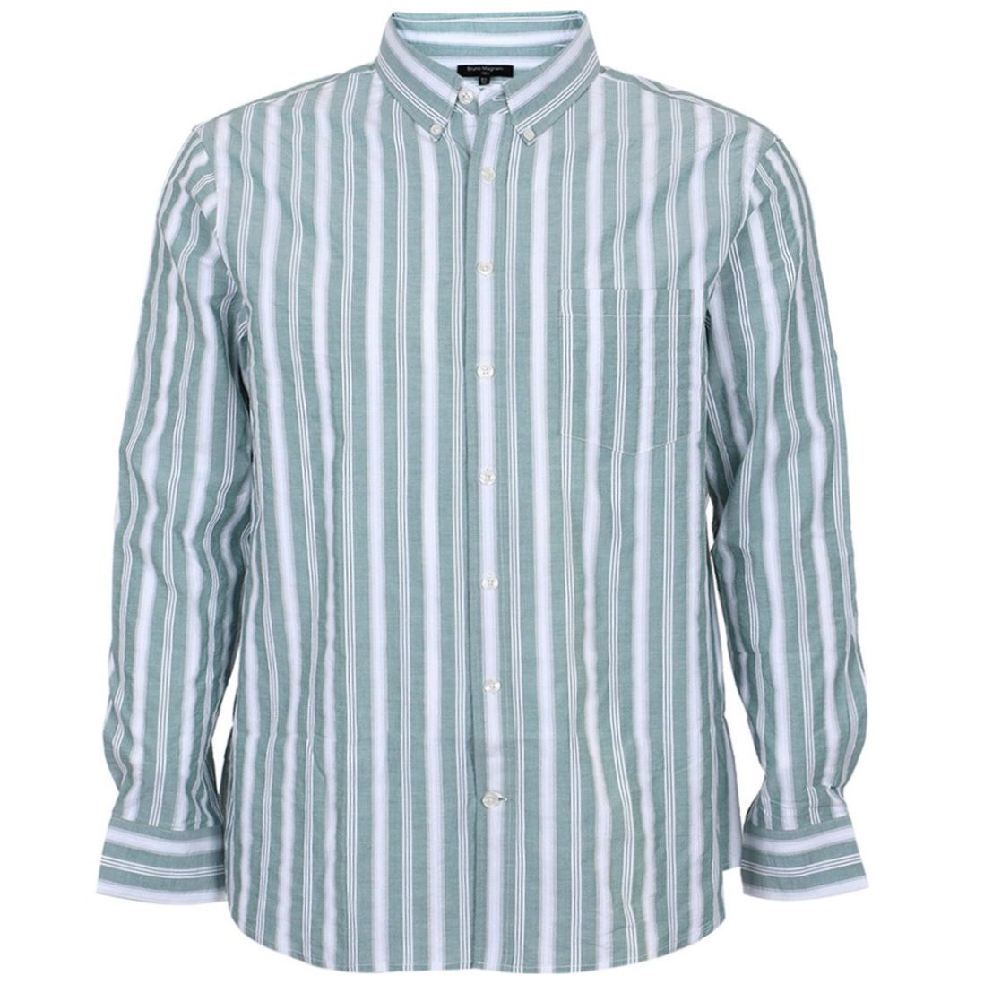 Camisa Rayas Manga Larga Bruno Magnani para Hombre Plus